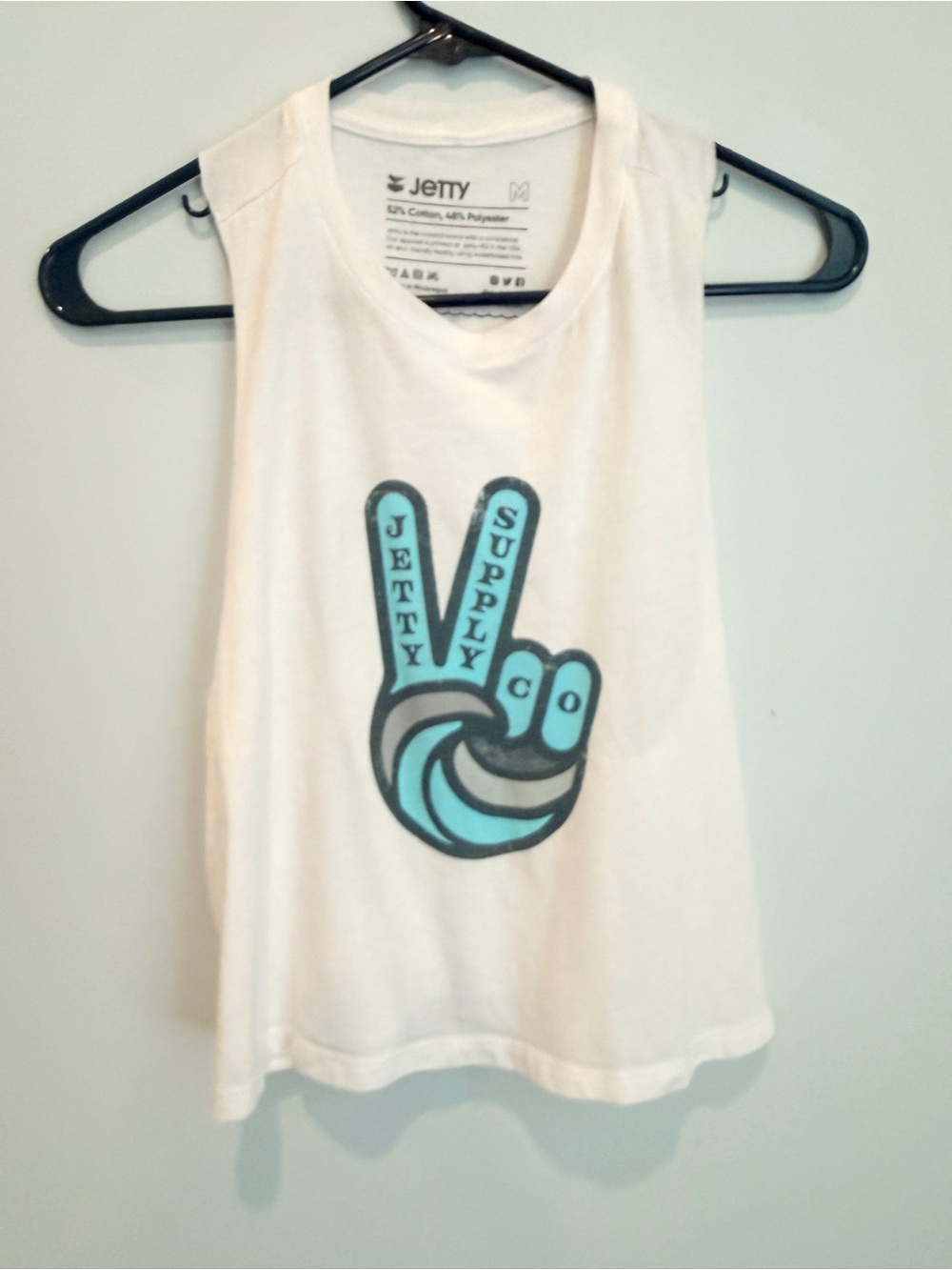 Jetty Surf Company White Racerback Tank Top